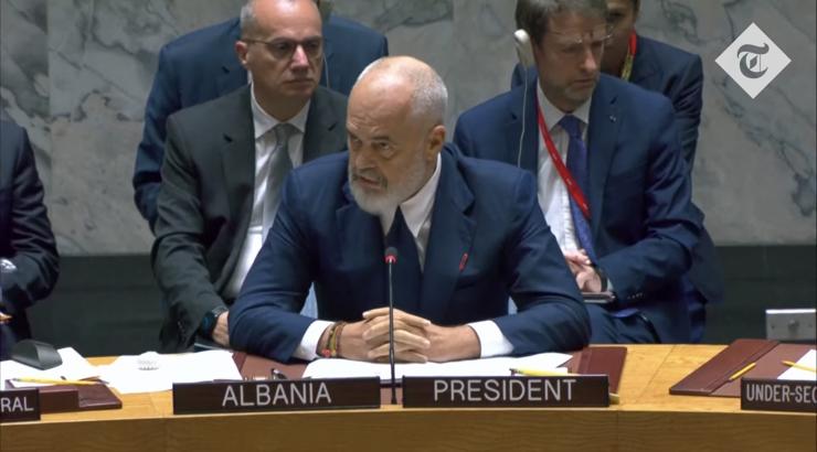 Albanian Prime Minister speaks at the UN.